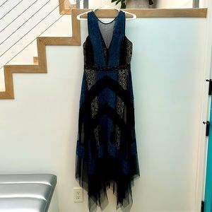 Maxi dress by BCBGMAXAZRIA SIZE 8, lace black, navi, beige colors